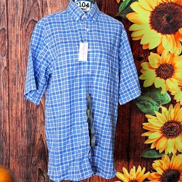 DANIEL Cremieux Blue Button down Medium MEN'S SHIRT NWT - Picture 1 of 8